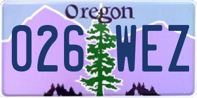OR license plate 026WEZ