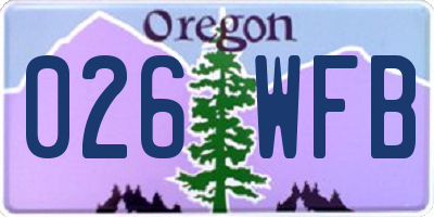 OR license plate 026WFB