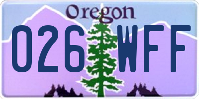 OR license plate 026WFF