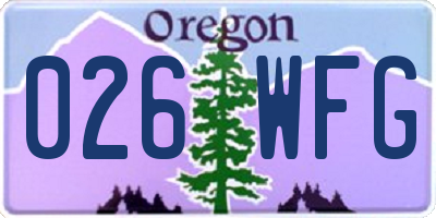 OR license plate 026WFG