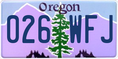 OR license plate 026WFJ