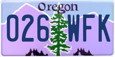 OR license plate 026WFK