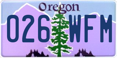 OR license plate 026WFM