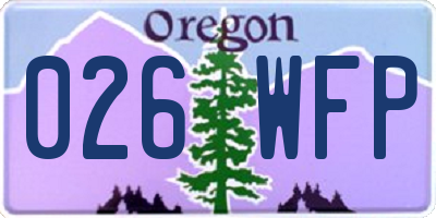 OR license plate 026WFP