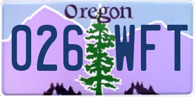 OR license plate 026WFT