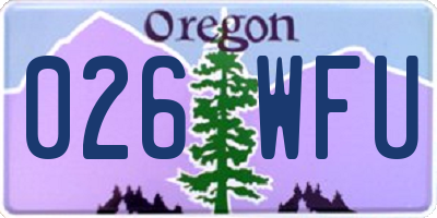 OR license plate 026WFU