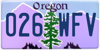 OR license plate 026WFV