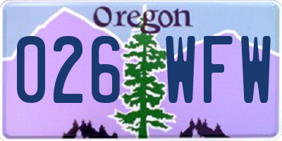 OR license plate 026WFW