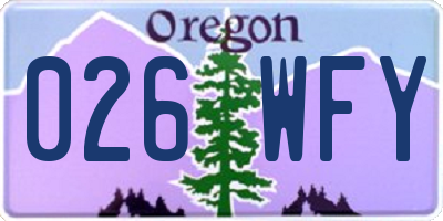 OR license plate 026WFY