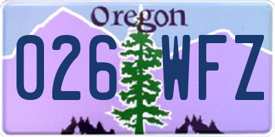 OR license plate 026WFZ