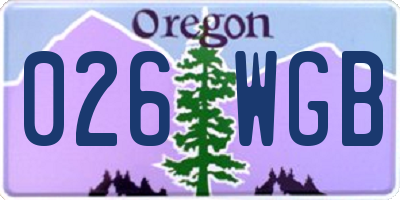 OR license plate 026WGB
