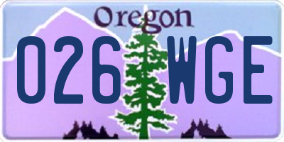 OR license plate 026WGE