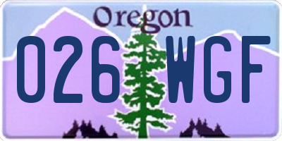 OR license plate 026WGF