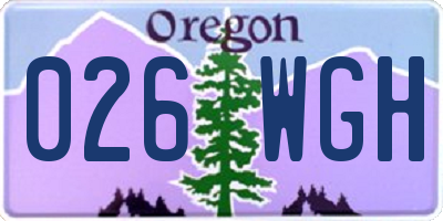 OR license plate 026WGH
