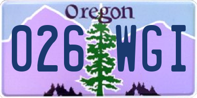 OR license plate 026WGI