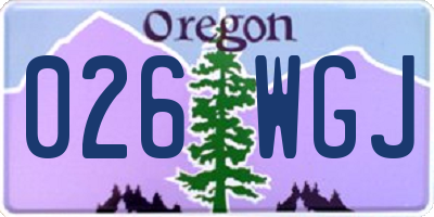 OR license plate 026WGJ