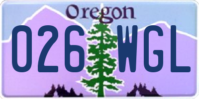 OR license plate 026WGL