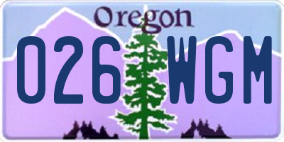 OR license plate 026WGM