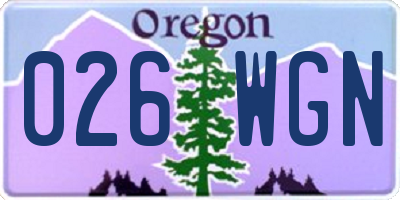 OR license plate 026WGN