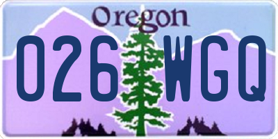 OR license plate 026WGQ