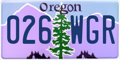 OR license plate 026WGR