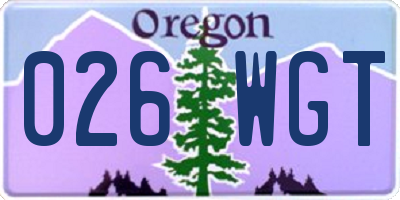 OR license plate 026WGT