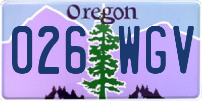 OR license plate 026WGV