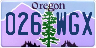 OR license plate 026WGX