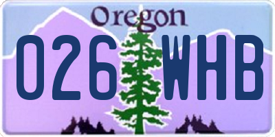 OR license plate 026WHB