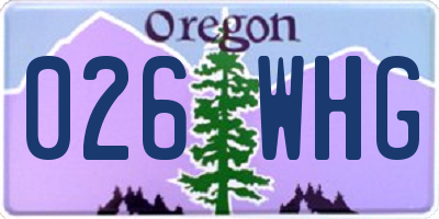 OR license plate 026WHG