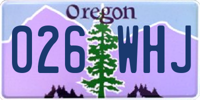 OR license plate 026WHJ