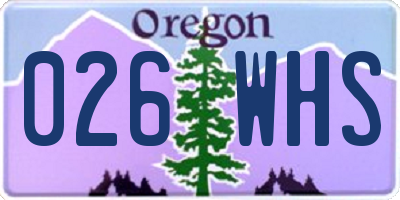 OR license plate 026WHS