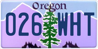 OR license plate 026WHT