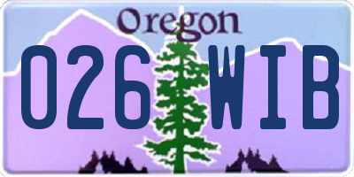 OR license plate 026WIB