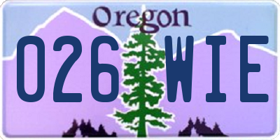 OR license plate 026WIE