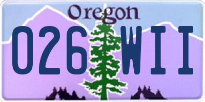 OR license plate 026WII
