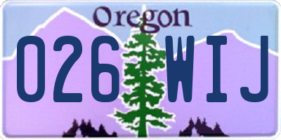 OR license plate 026WIJ