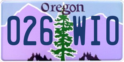 OR license plate 026WIO