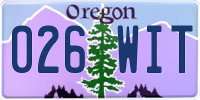 OR license plate 026WIT