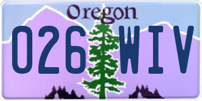 OR license plate 026WIV