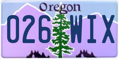 OR license plate 026WIX