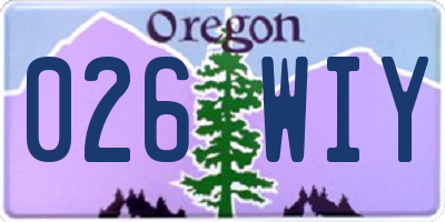 OR license plate 026WIY