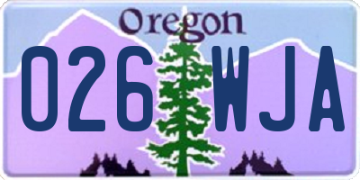 OR license plate 026WJA