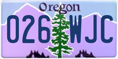 OR license plate 026WJC