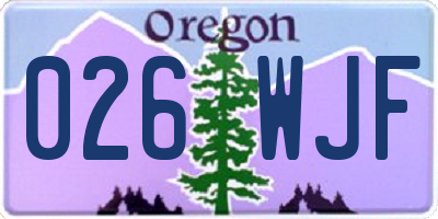 OR license plate 026WJF