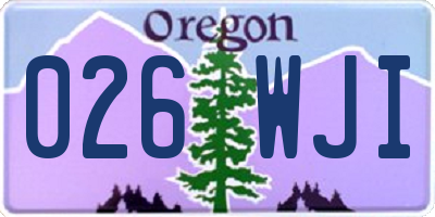 OR license plate 026WJI