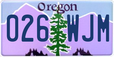 OR license plate 026WJM