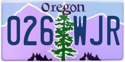 OR license plate 026WJR
