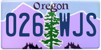 OR license plate 026WJS