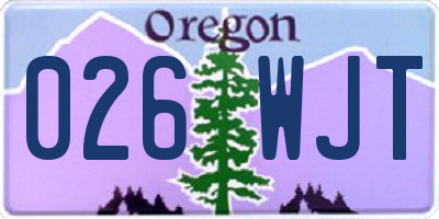 OR license plate 026WJT